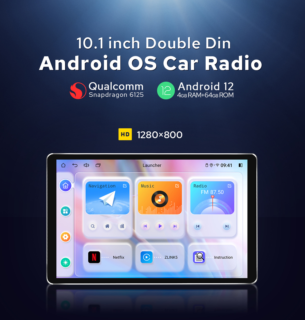 JOYING 10.1 Inch Qualcomm Snapdragon 6125 Car Radio